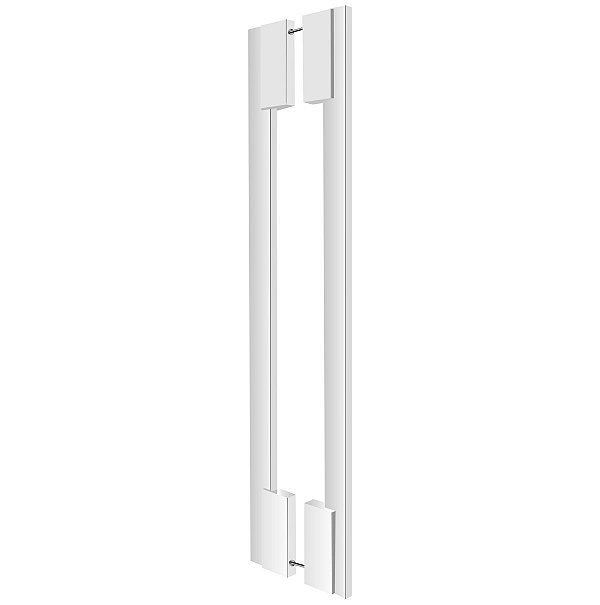Puxador Duplo Para Portas Modelo Zeus Em Aço Inox Alto Brilho 3000ZS