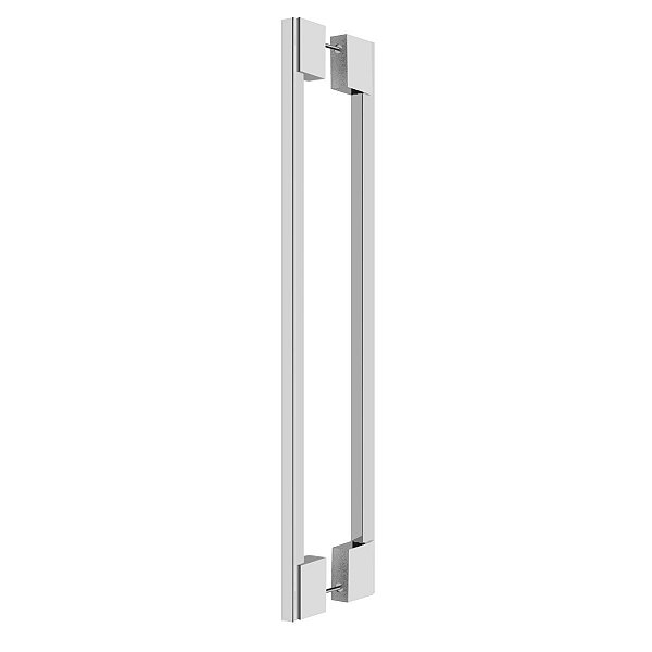 Puxador Duplo Para Portas Modelo Orfeu Em Aço Inox Escovado Acetinado 3000OF