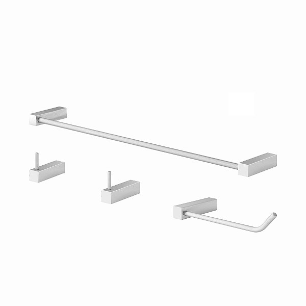 Kit Acessórios De Banheiro Sparta Aço Inox Escovado 2050SP