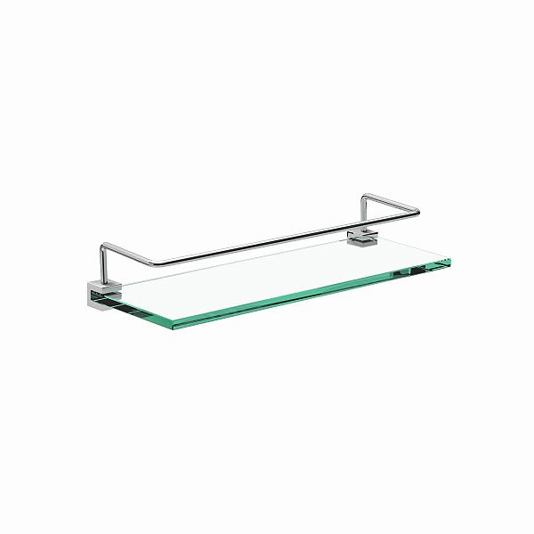 Prateleira Com Proteção Porta Shampoo Em Vidro Troia