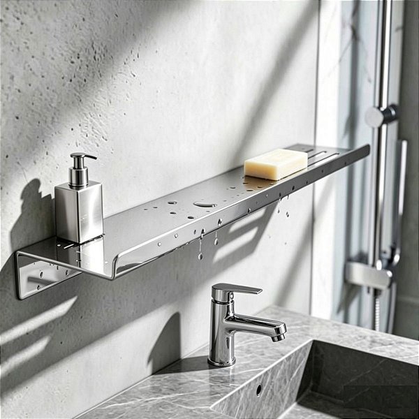 Porta shampoo Prateleira Grega Aço Inox Suporte Parede Para Banheiro Grego Metal