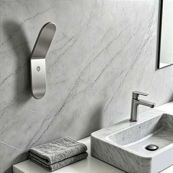 Cabide Agata Suporte Gancho Em Aço Inox Para Banheiro, Pia, Box e Lavabo Acessório Grego Metal