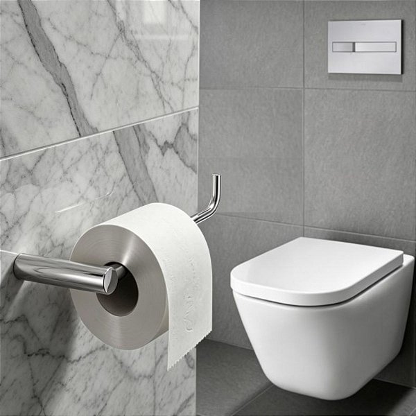 Porta Papel Higiênico Redondo Orion Para Banheiro Lavabo Acessório Grego Metal