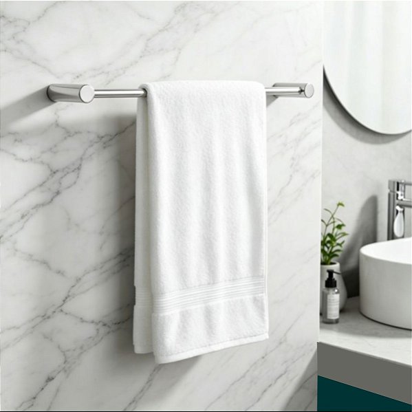 Porta Toalha De Rosto Redondo Orion 32cm Para Banheiro, Lavabo, Pia e Box Acessório Grego Metal