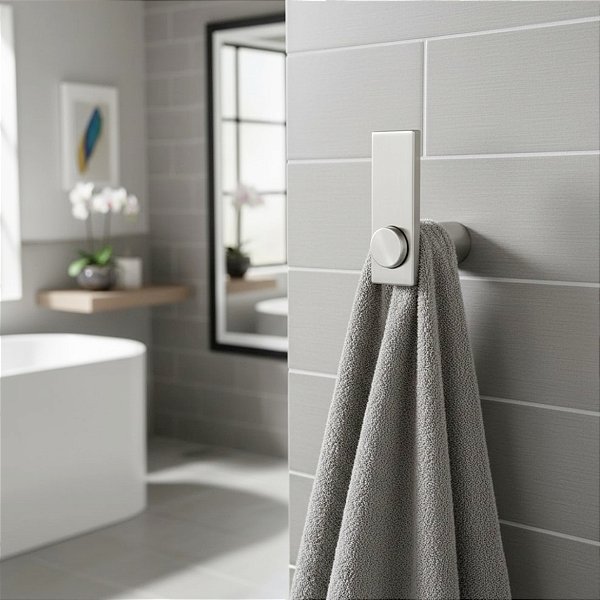 Cabide Patmos Aço Inox Suporte Parede Para Banheiro Grego Metal