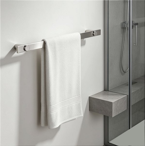 Porta Toalha De Banho Patmos Aço Inox Suporte Parede Grego Metal