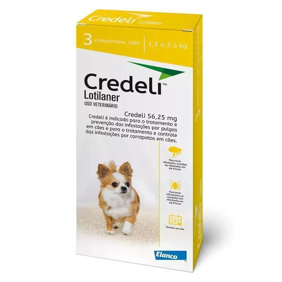 Antipulgas Credeli 56,25mg Cães 1,3 a 2,5kg 56,25 mg