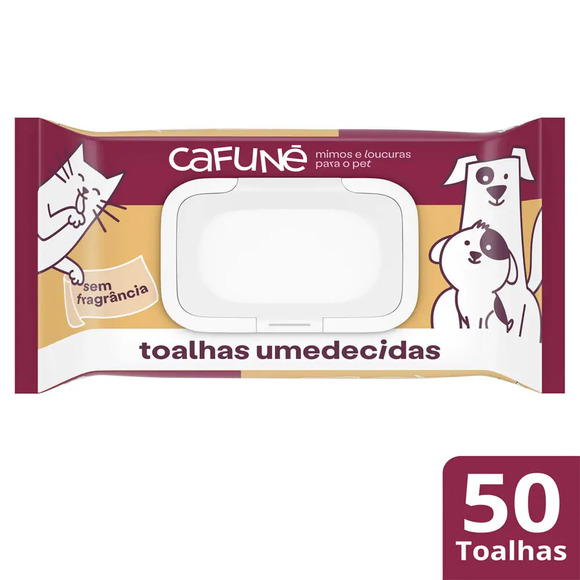 Toalhas Umedecidas sem Fragrância Cafuné 50 unidades