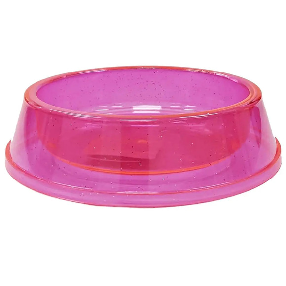 Comedouro Plástico 160 ml Glitter Pet para Gato - Rosa 160 ml