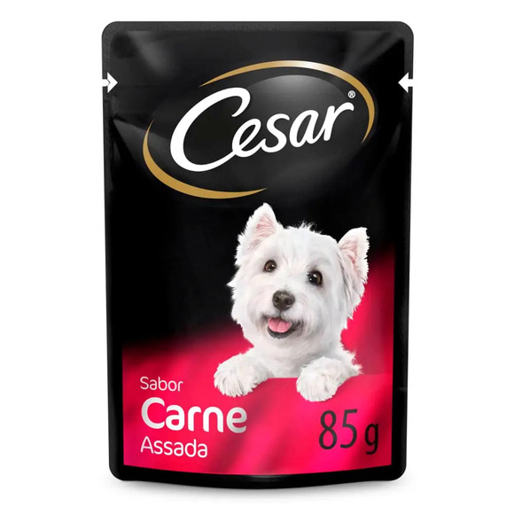 Ração Úmida Cesar para Cães Adultos Sachê Carne Assada ao Molho 85 g