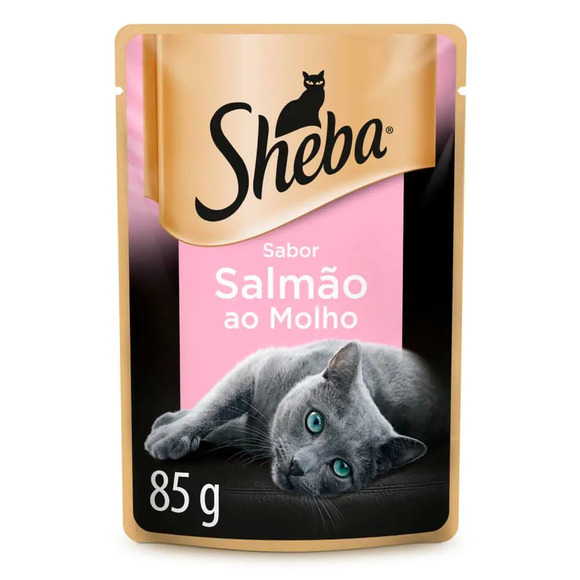 Ração Úmida Sheba Gatos Adultos Sachê Salmão ao Molho 85 g