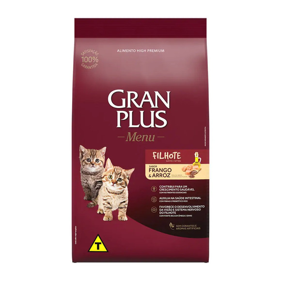Ração GranPlus Menu Gatos Filhotes Frango e Arroz 10,1 kg
