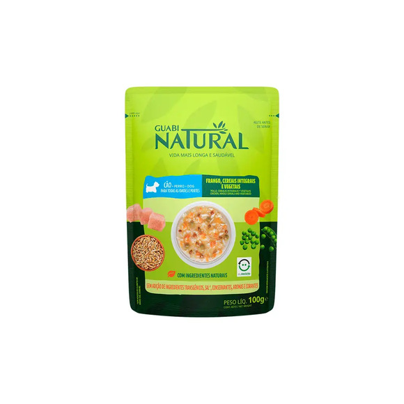 Ração Úmida Guabi Natural Cães Adultos Frango e Cereais 100 g