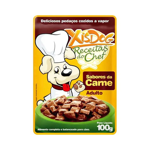 Ração Úmida Xis Dog Sabores da Carne 100 g