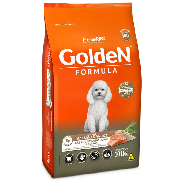 Ração Golden Fórmula Cães Adultos Raças Pequenas Salmão e Arroz 10,1 kg