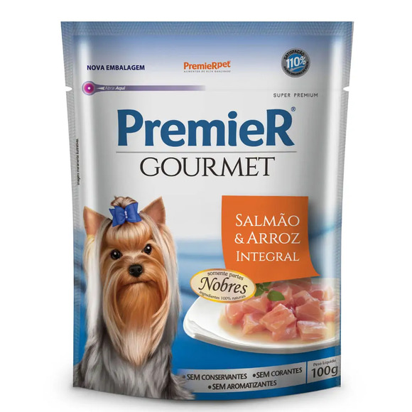 Ração Úmida Premier Cães Gourmet Salmão e Arroz Integral 100 g