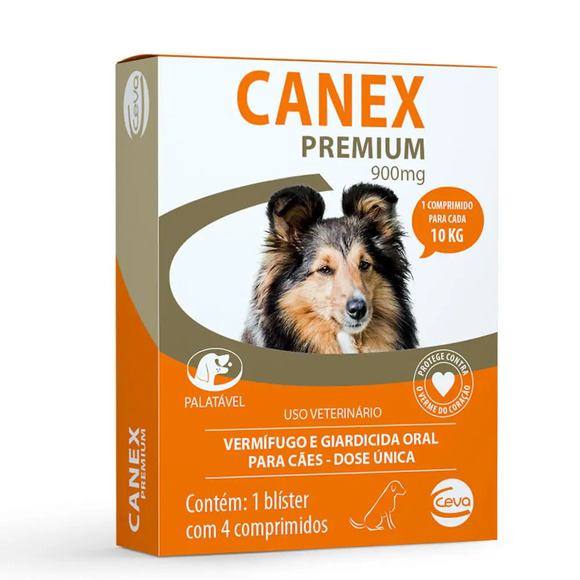 Vermífugo Canex Premium Cães até 10 kg 900 mg