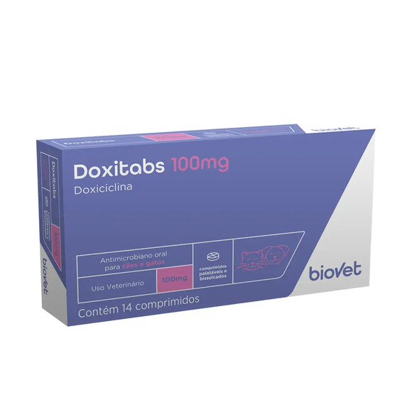 Doxitabs 100mg para Cães e Gatos Biovet 14 comprimidos