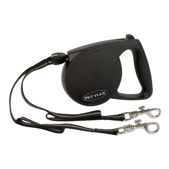 Guia Retrátil Premium Duo Preta Pet Flex Único