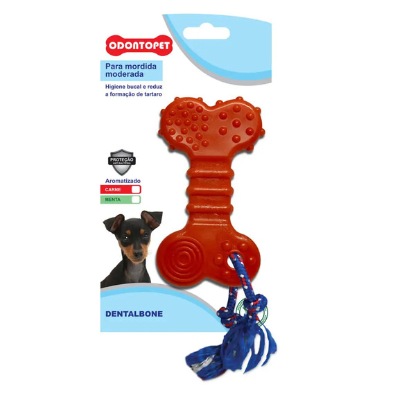 Brinquedo Dentalbone Flat com Corda Odontopet Até 22kg