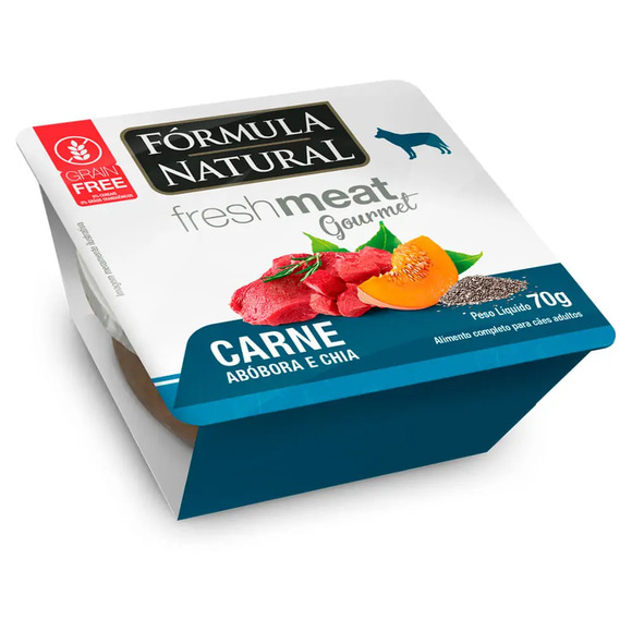 Ração Úmida Fórmula Natural Fresh Meat Gourmet Cães Adultos Carne, Abóbora e Chia 70 g