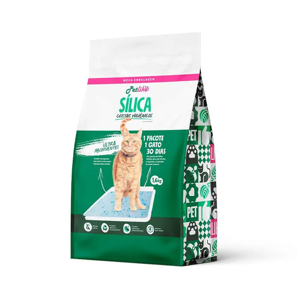 Areia Sanitária Sílica Natural Petlike 1,8 Kg