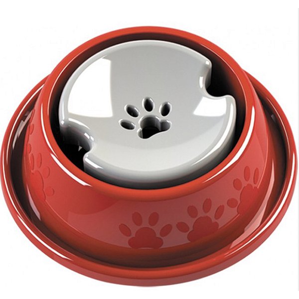 Bebedouro Pelos Longos Vermelho Medio