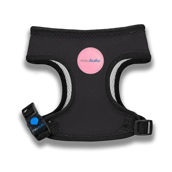 Peitoral Para Cachorro Meuauau - Black Rosa G