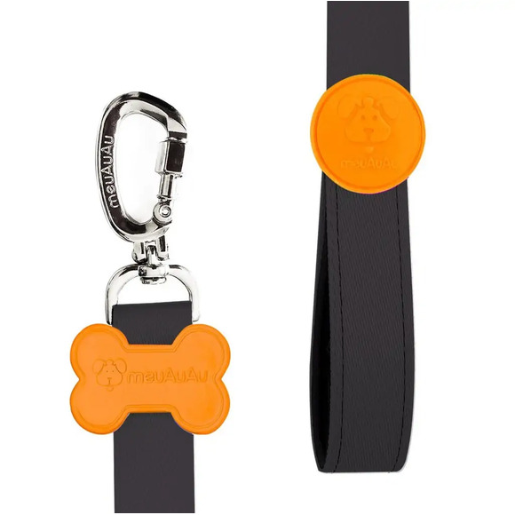 Guia Para Cachorro Meuauau  Black Laranja Único