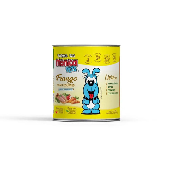 Alimento Natural Super Premium Turma da Mônica - Frango com Legumes Petfriends 280 g