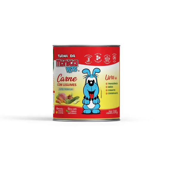 Alimento Natural Super Premium Turma da Mônica - Carne com Legumes Petfriends 280 g