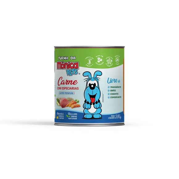 Alimento Natural Super Premium Turma da Mônica - Carne com Especiarias Petfriends 280 g
