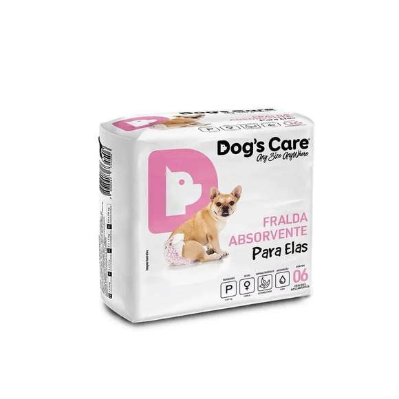 Fralda Higiênica Fêmea Dogs Care 6 unidades P