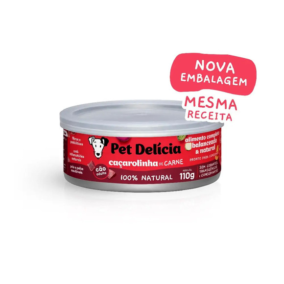 Ração Úmida Pet Delícia Cães Caçarolinha de Carne 110 g