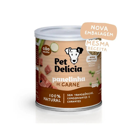 Ração Úmida Pet Delícia Cães Panelinha de Carne 320 g