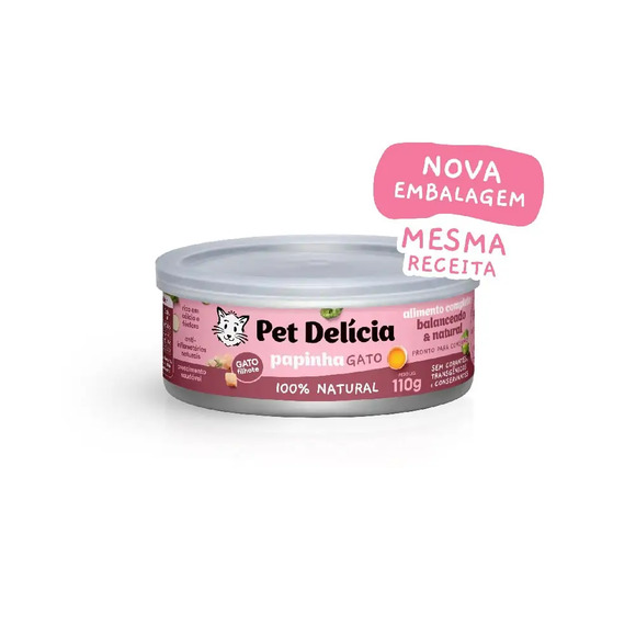 Ração Úmida Pet Delícia Gatos Filhotes Papinha de Frango 110g