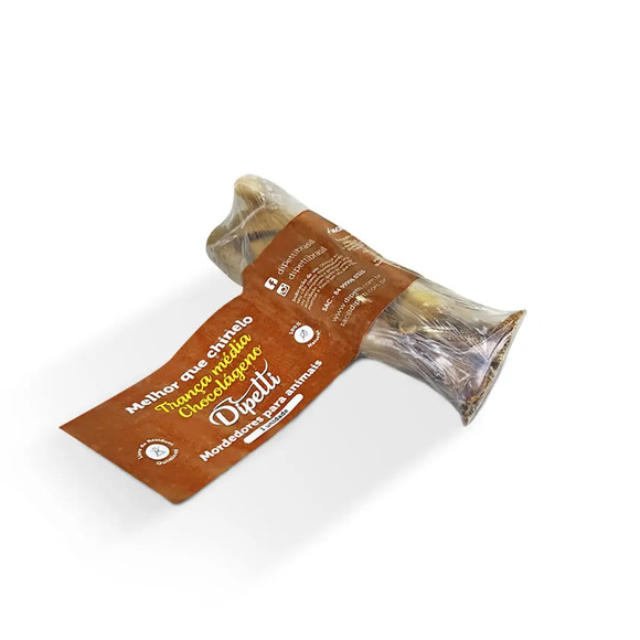 Mordedor Dipetti Trança Média Chocolágeno Colágeno Bovino Único