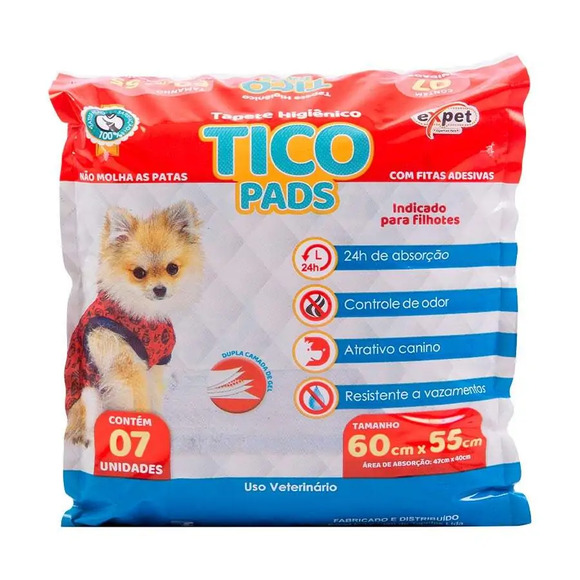 Tapete Higiênico Tico Pads 7 Unidades