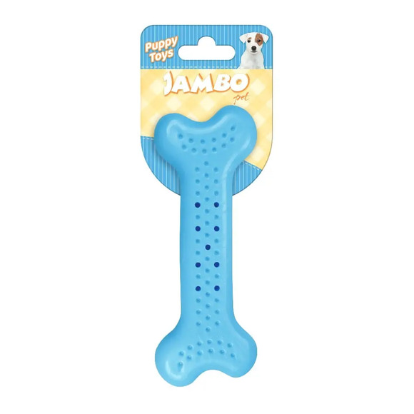 Brinquedo Mordedor Ossinho Baby Flat Jambo Azul Único