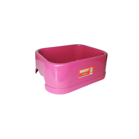 Vasilha De Racao e Agua Para Cachorro Gatos Rosa GG
