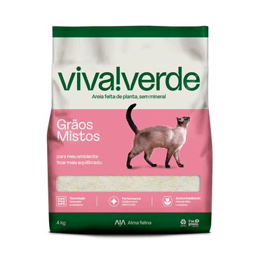 Areia Higienica Viva Verde Graos Mistos 4kg