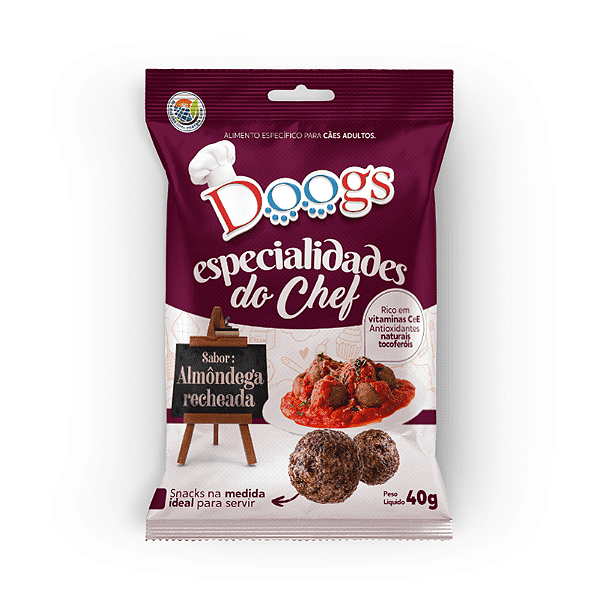 Bifinho Doogs Esp. Do Chefe Almondegas Recheadas 40 Grs