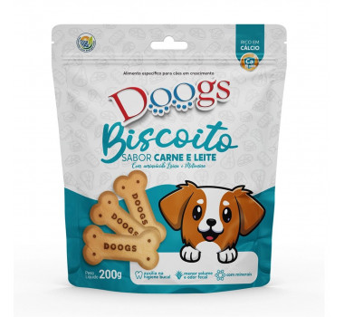 Biscoito Doogs Carne E Leite 200 Grs