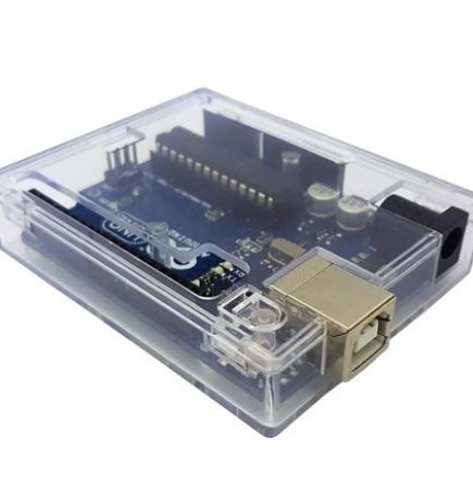 Case Para Arduino Uno Em Plástico Transparente c/ Encaixe