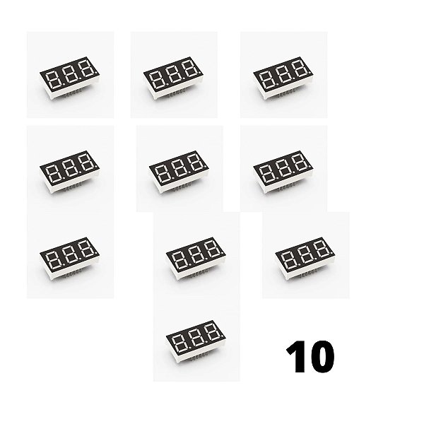 10 X DISPLAY 7 SEGMENTOS   3 DÍGITOS  CATADO COMUM