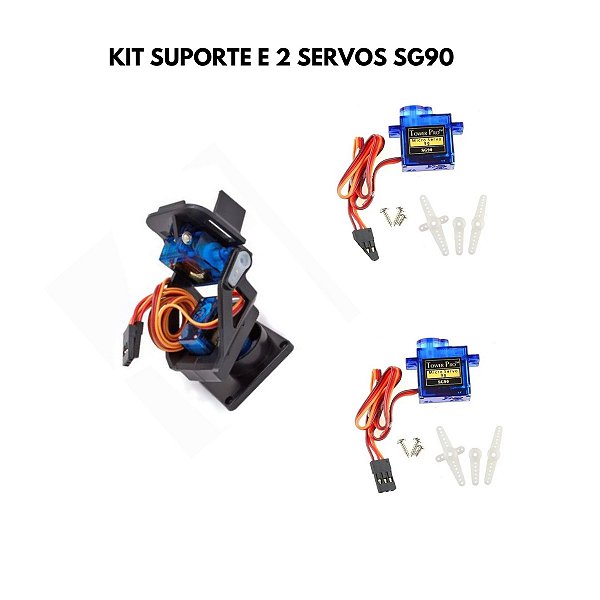 KIT SUPORTE PAN TILT PARA SG90 + 2 SERVO SG90