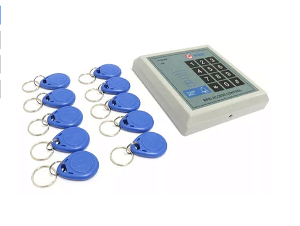 CONTROLE DE ACESSO RFID 125KHZ C/ 10 TAGS CHAVEIRO