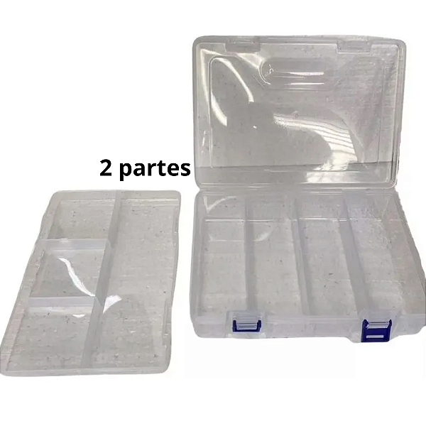 CAIXA PLASTICA COM 8 COMPARTIMENTOS REMOVIVEIS 22.5x15.5x6CM
