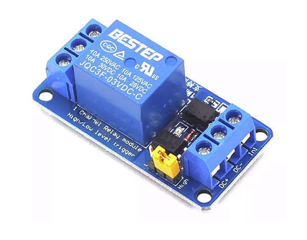 MODULO RELE 3V 10A 1 CANAL COM BORNE KRE P/  ESP32
