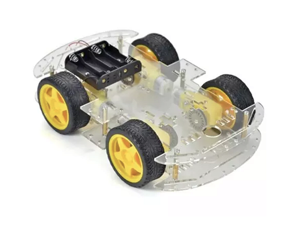 KIT CHASSI DUPLO 4WD RODAS ROBÔ PARA ARDUINO DIY